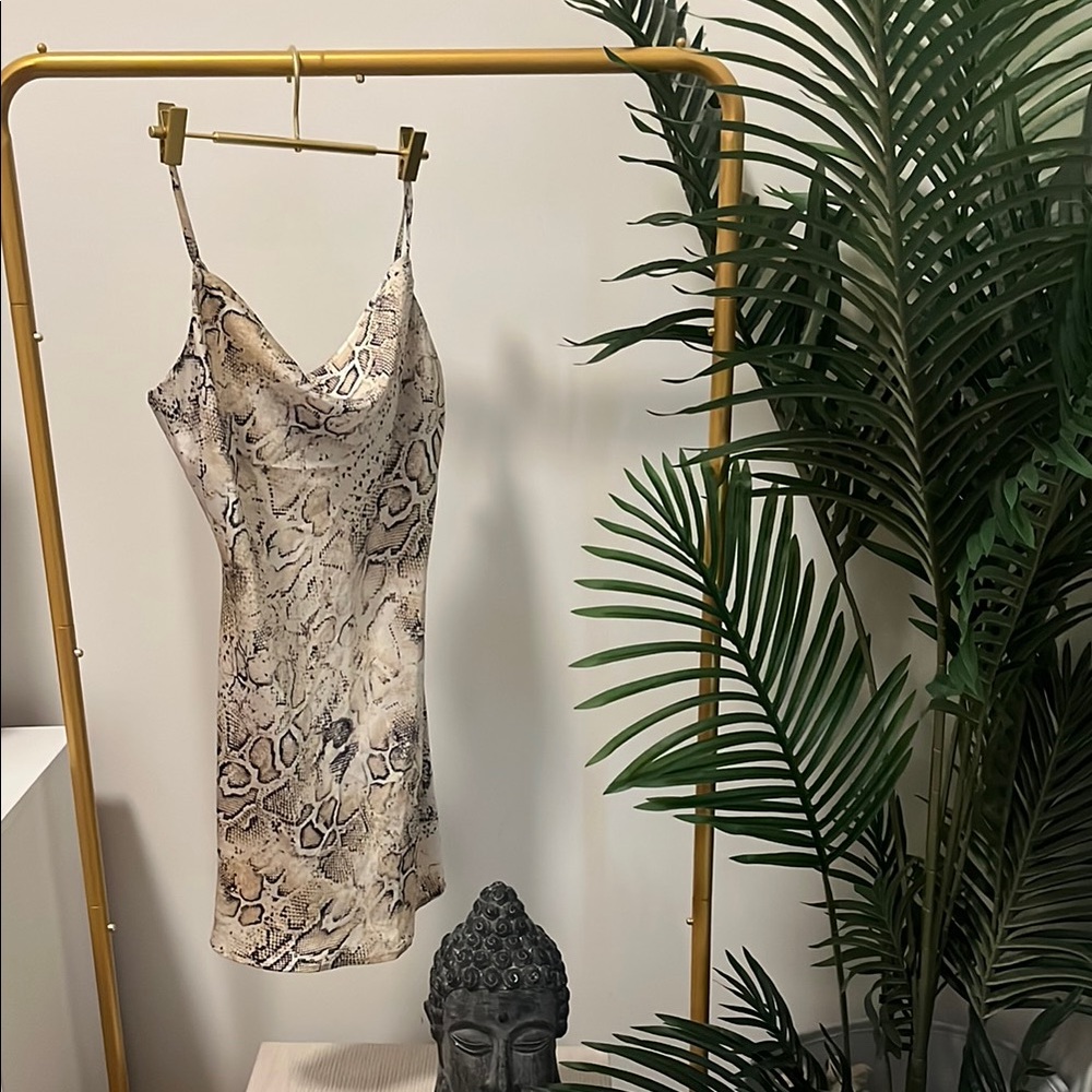 Snake Print Slip Dress